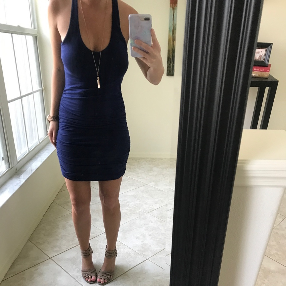 Express side ruched racerback tank dress
