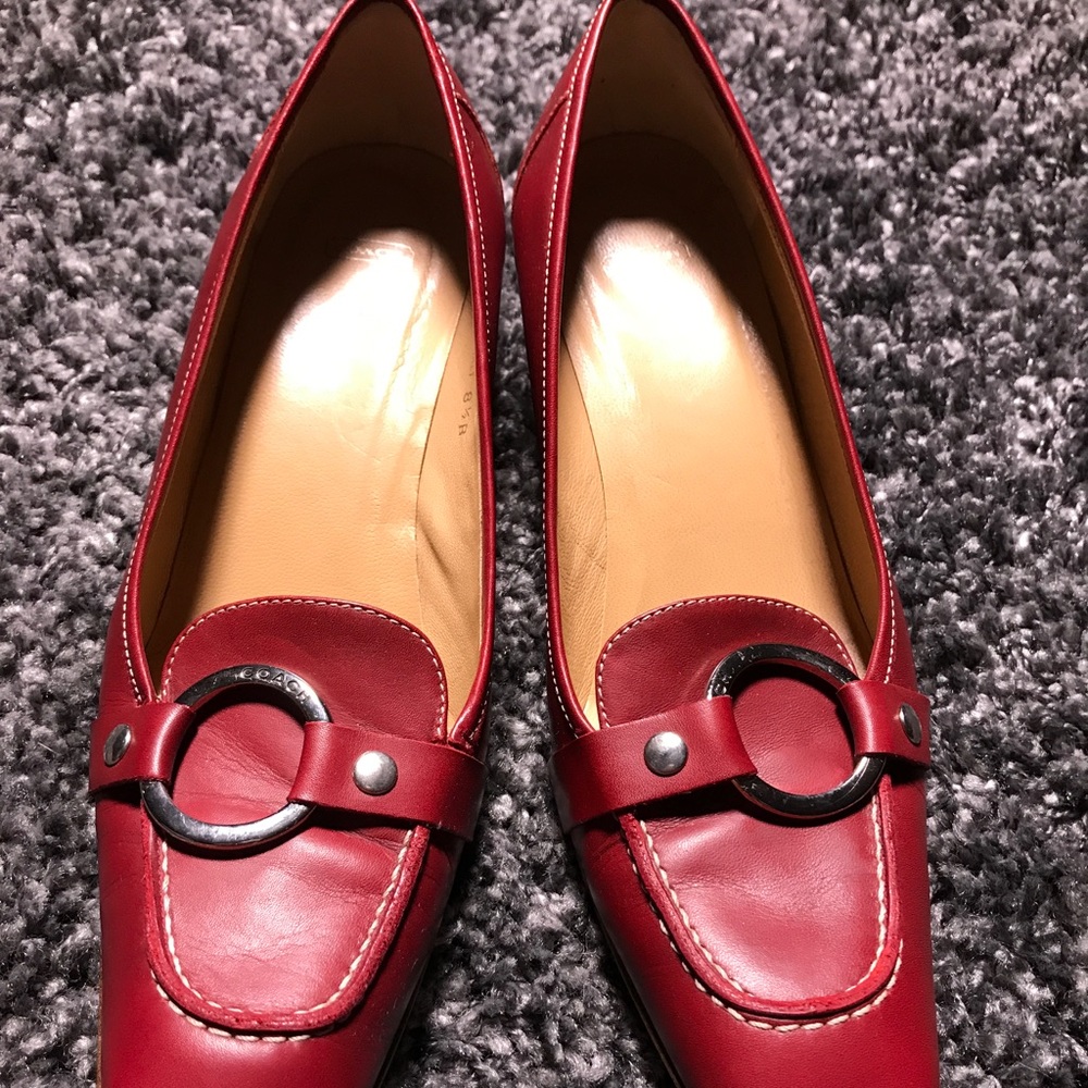 Coach Red Leather Shoes Size 8 1/2