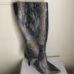 Snake print boots
