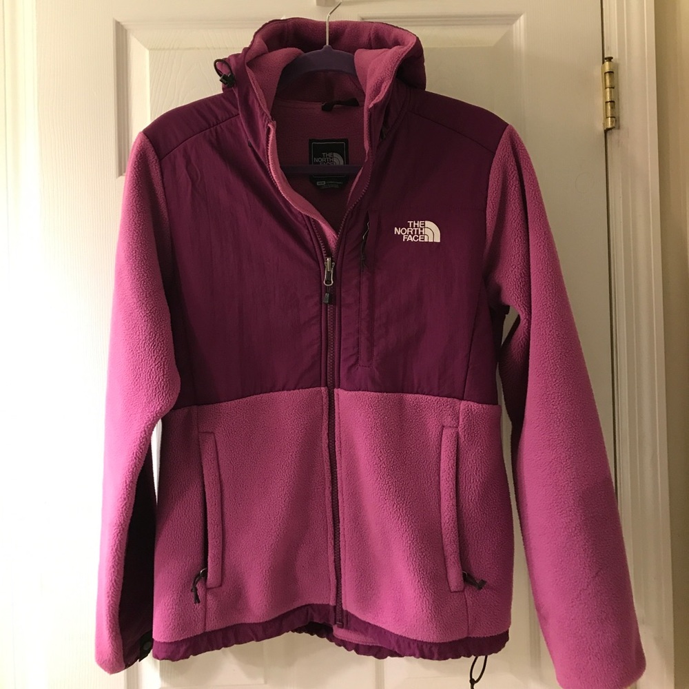 Purple NorthFace fleece with hood. Women's size M