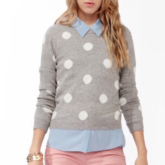 Gray polkadot sweater - Picture 1 of 4