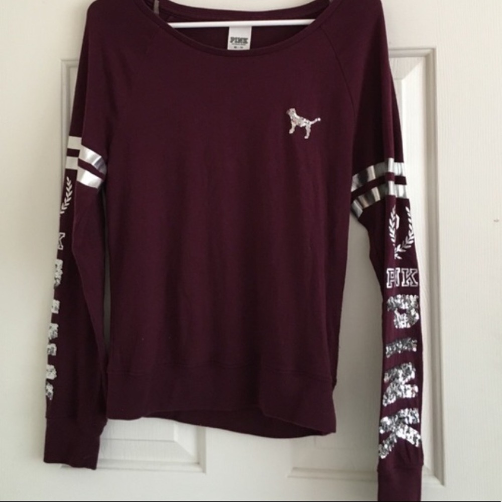 Maroon sequins Victoria’s Secret long sleeve