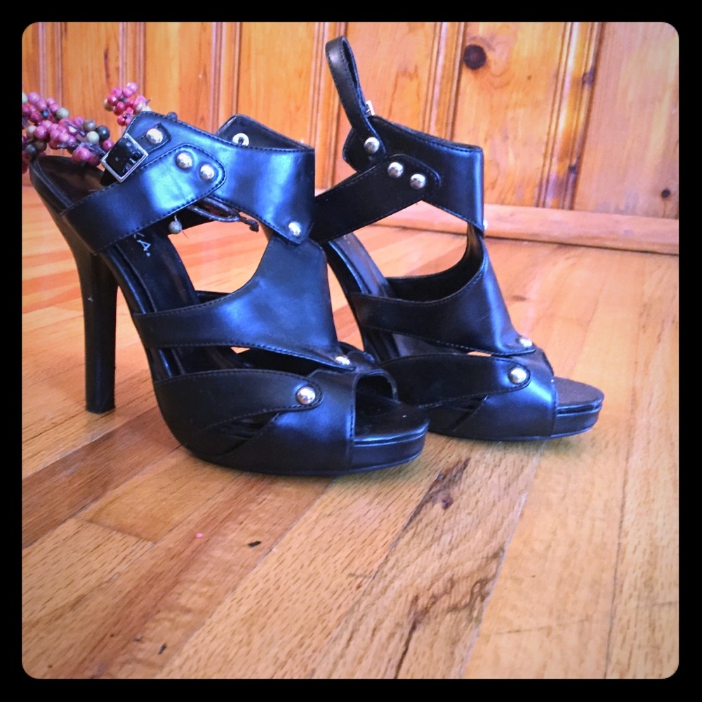 Black studded heels