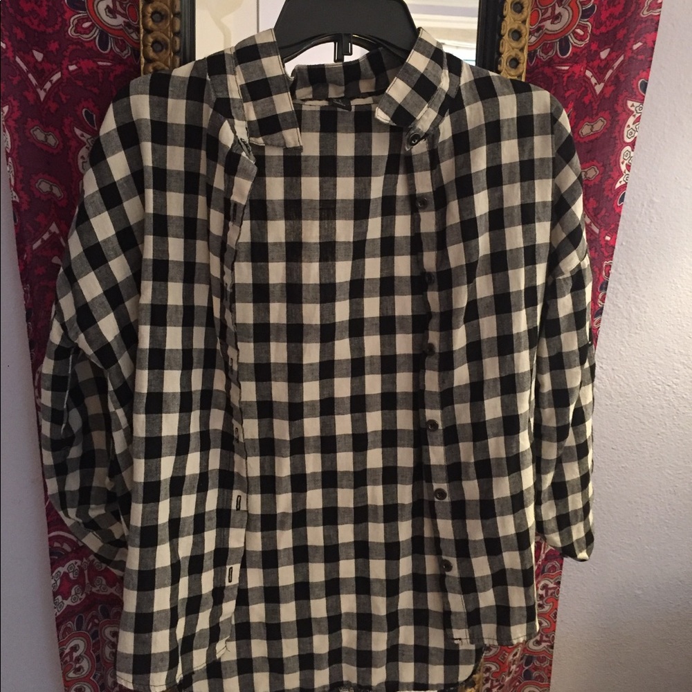 Cute black and white flannel