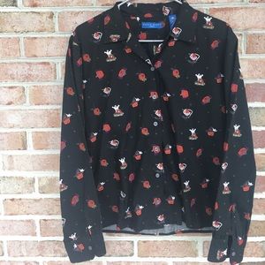 Karen Scott Halloween long sleeve button down Sz M