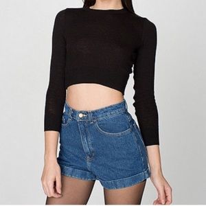 American Apparel Size 31 Blue Denim Shorts