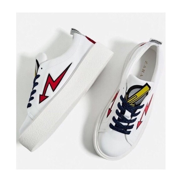 Zara Shoes - SOLD 📦❗️ZARA PLATFORM PLIMSOLLS PATCHES SNEAKERS
