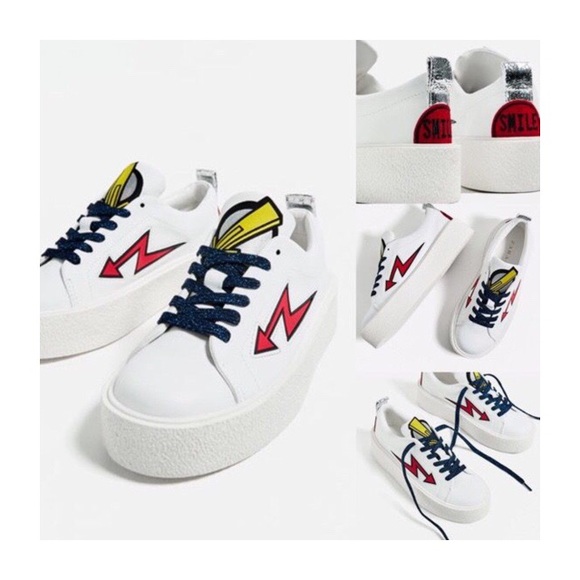 SOLD 📦❗️ZARA PLATFORM PLIMSOLLS PATCHES SNEAKERS - Picture 8 of 8