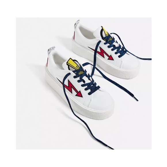 SOLD 📦❗️ZARA PLATFORM PLIMSOLLS PATCHES SNEAKERS - Picture 5 of 8
