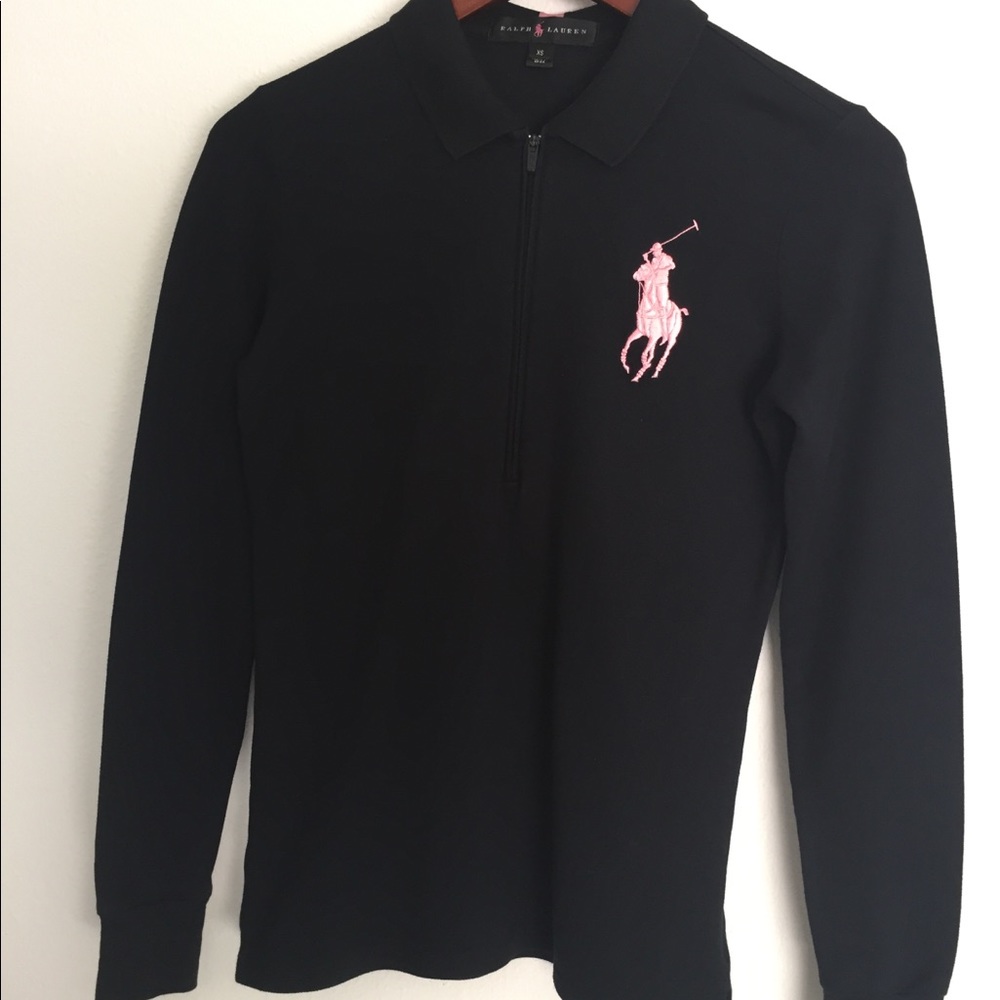 “PINK PONY” Ralph Lauren Skinny Fit Half-Zipper