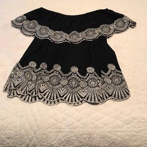 Off The Shoulder black eyelet top