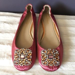 Adrienne Vittadini Checkered Crystal Flats