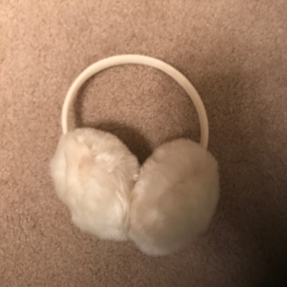 Fuzzy white ear muffs