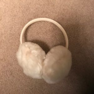 Fuzzy white ear muffs