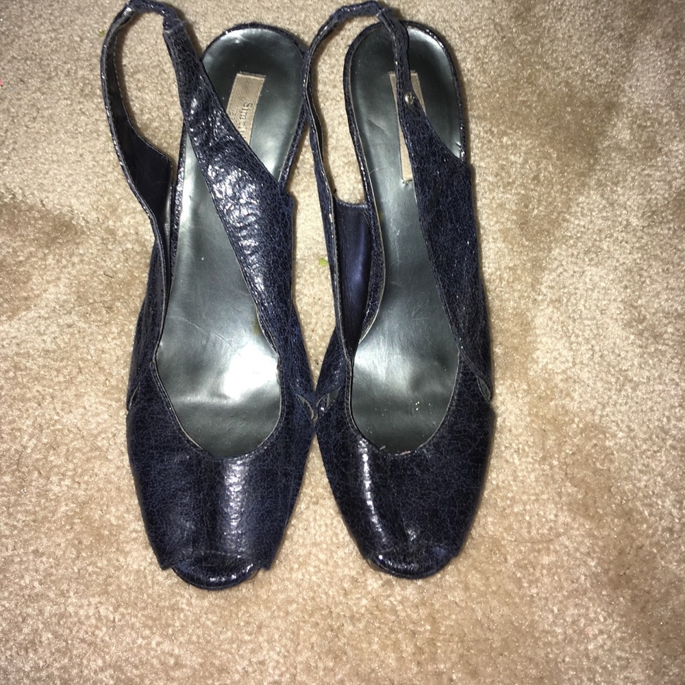 Midnight blue vera wang high heels