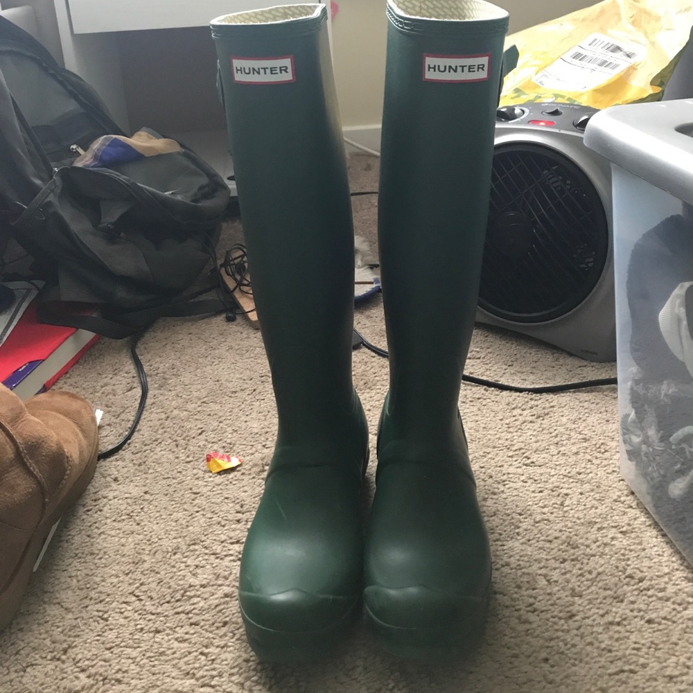 Green hunter boots