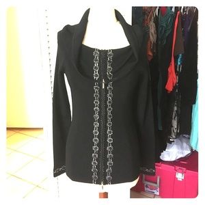 Long sleeve shirt beautiful details with beads