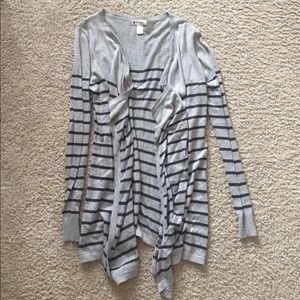 Gray striped cardigan