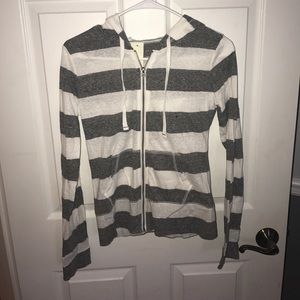 Aeropostale grey and white stripped sweatshirt