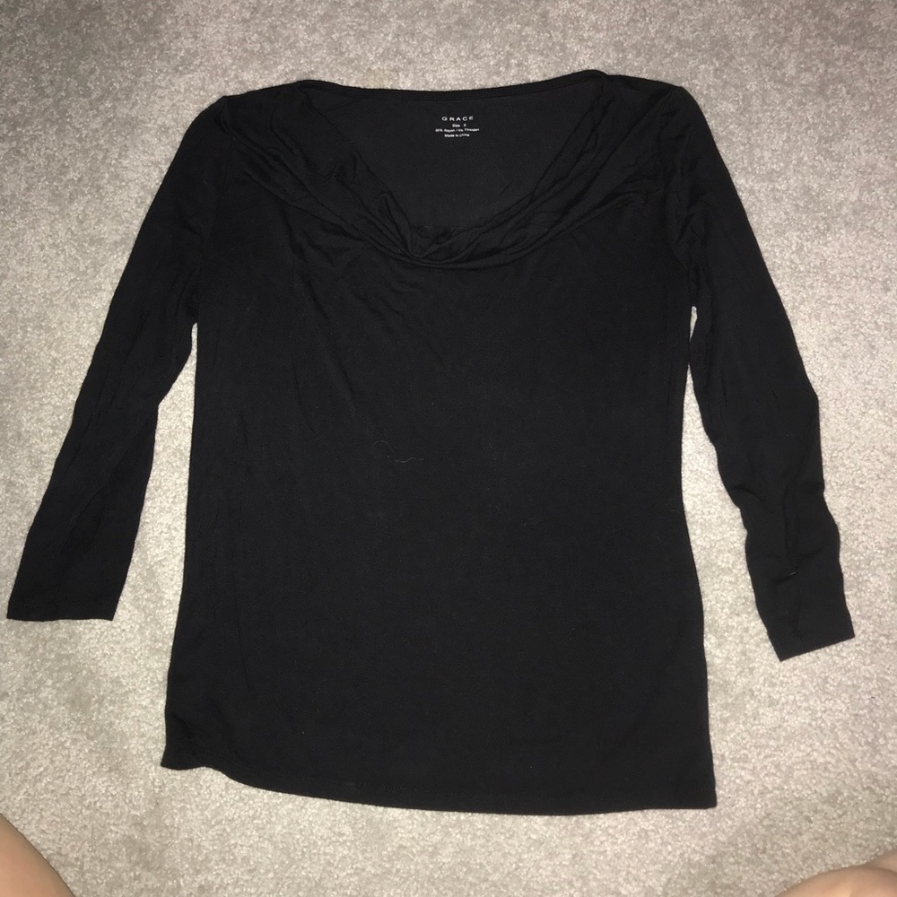 Black Cowl Neck Shirt