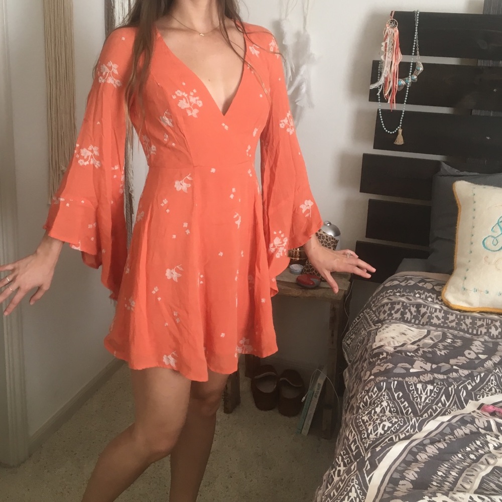 freepeople bell sleeves mini dress
