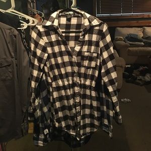 L plaid button up