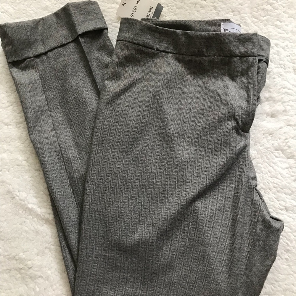 Tweed Cuffed Gray Slacks Made in USA