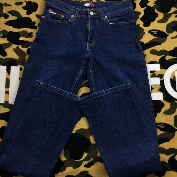 VTG Tommy Hilfiger Slim Straight Jeans Flag Box - Picture 4 of 5