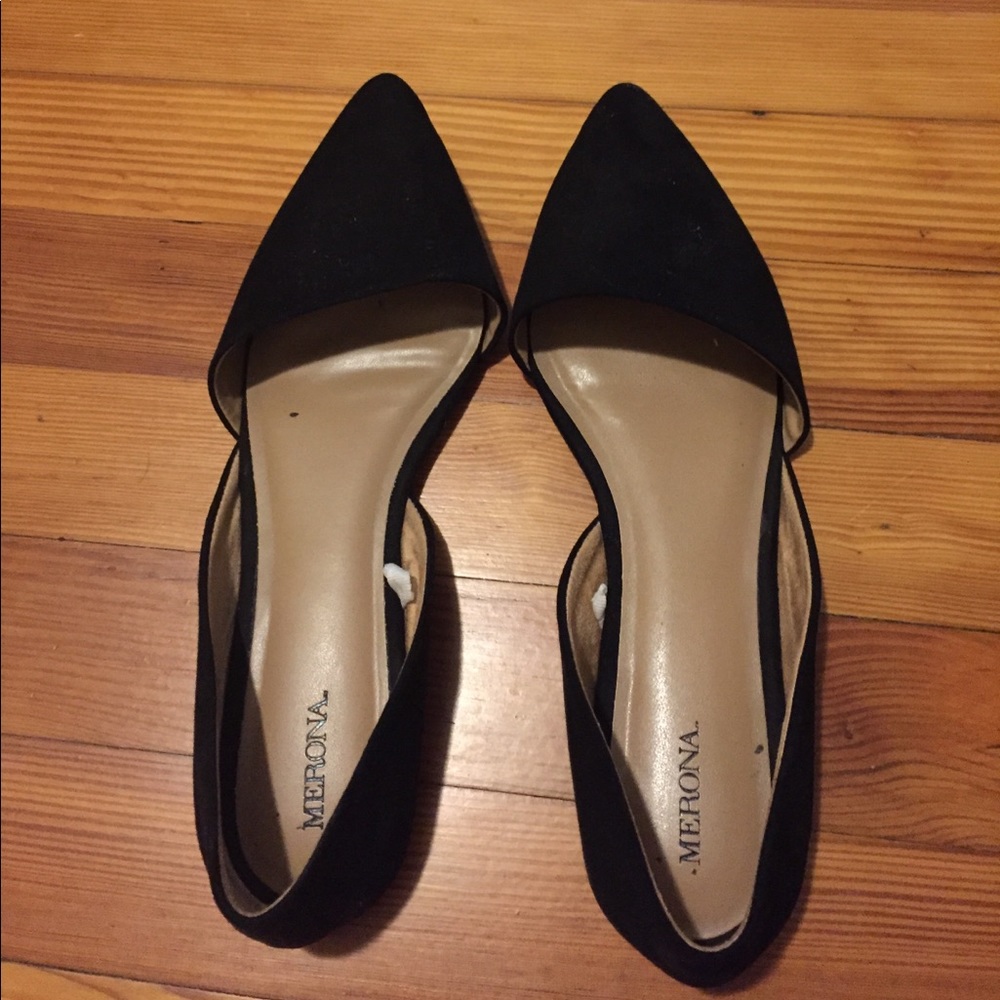 Merona black flats - only worn once!