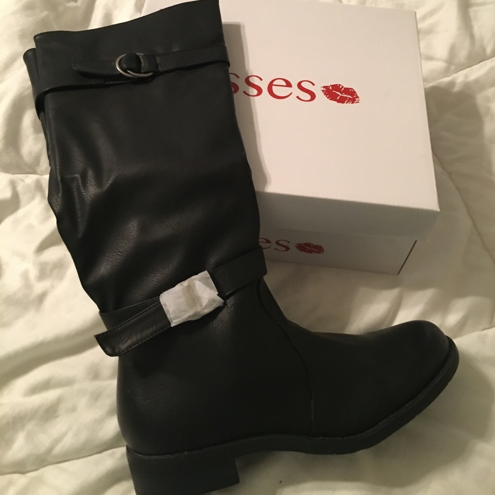 NIB black high boots