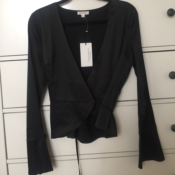 Cotton Candy LA Tops - NWT Cotton Candy LA black wrap long sleeve shirt