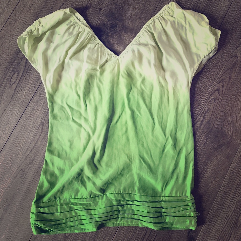 Green Ombré Silk Shirt