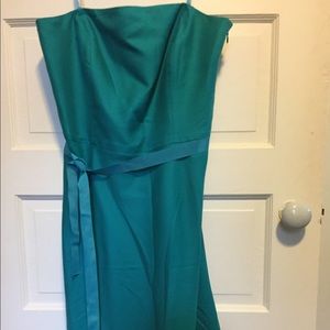 Ann taylor strapless dress, teal