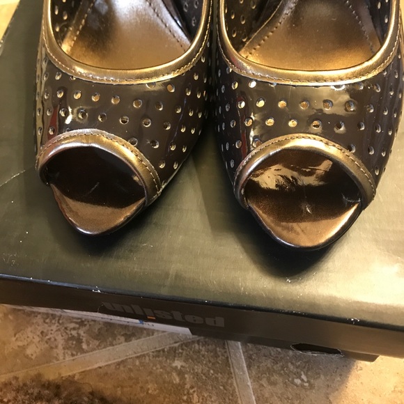 Unlisted Chocolate Peep Toe Pumps - Picture 2 of 5