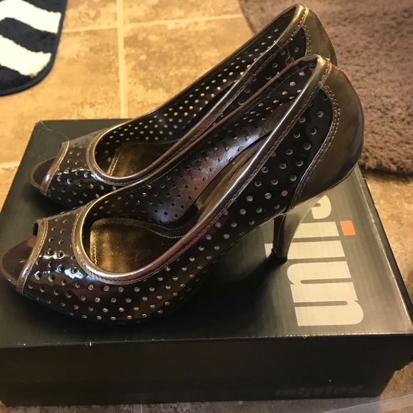 Unlisted Chocolate Peep Toe Pumps - Picture 3 of 5
