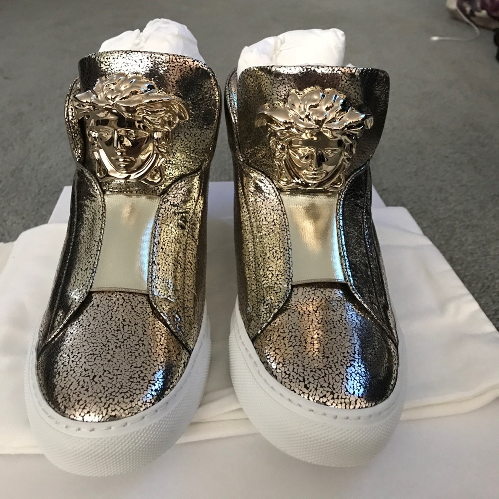 Versace Gold Sneakers woman’s size 8.5 EU 38.5