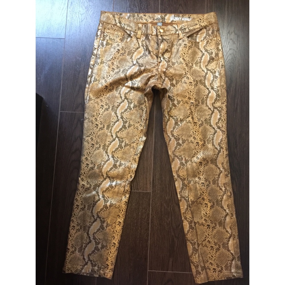 NY & Co gold/silver skinny stretch jeans