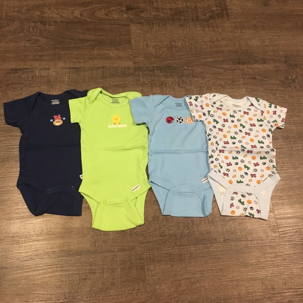 Gerber Boys onesies 0-3mo
