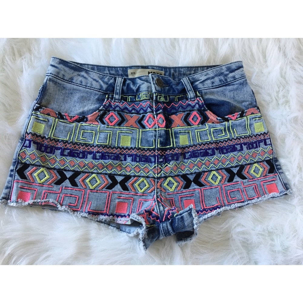 Topshop High Waisted Aztec Shorts