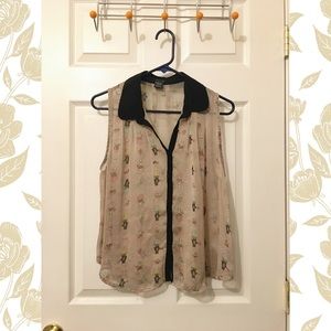 Adorable sheer fancy cat top