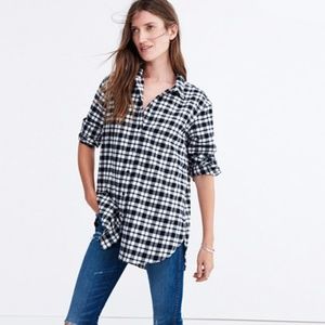 NWOT Madewell flannel oversized side-button shirt