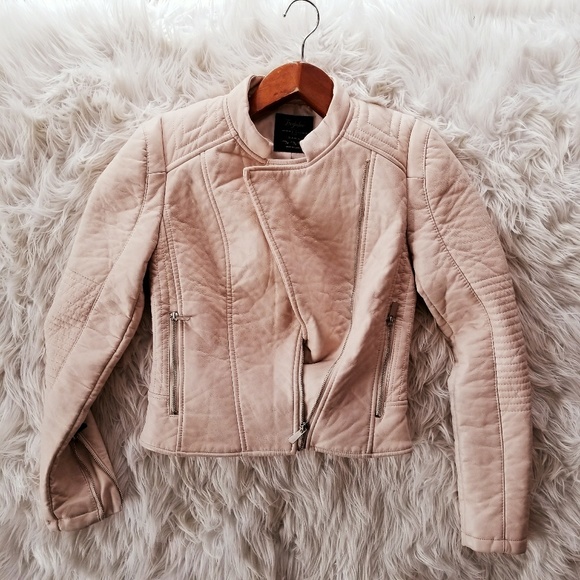 Zara Jackets & Blazers - Zara Dusty Pink Leather Jacket