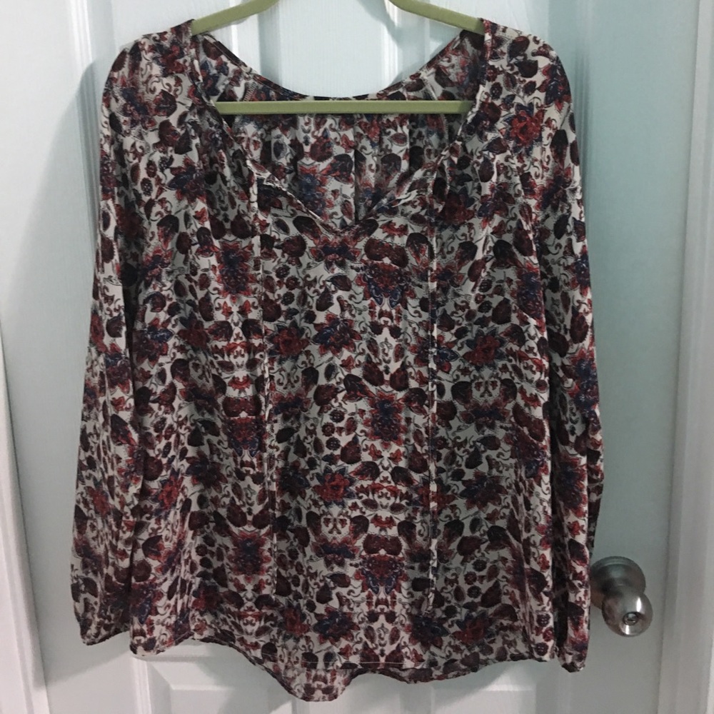 Long sleeve floral blouse