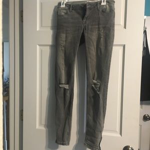 Zara gray distressed jeans