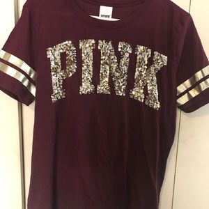 PINK Black Orchid bling tee