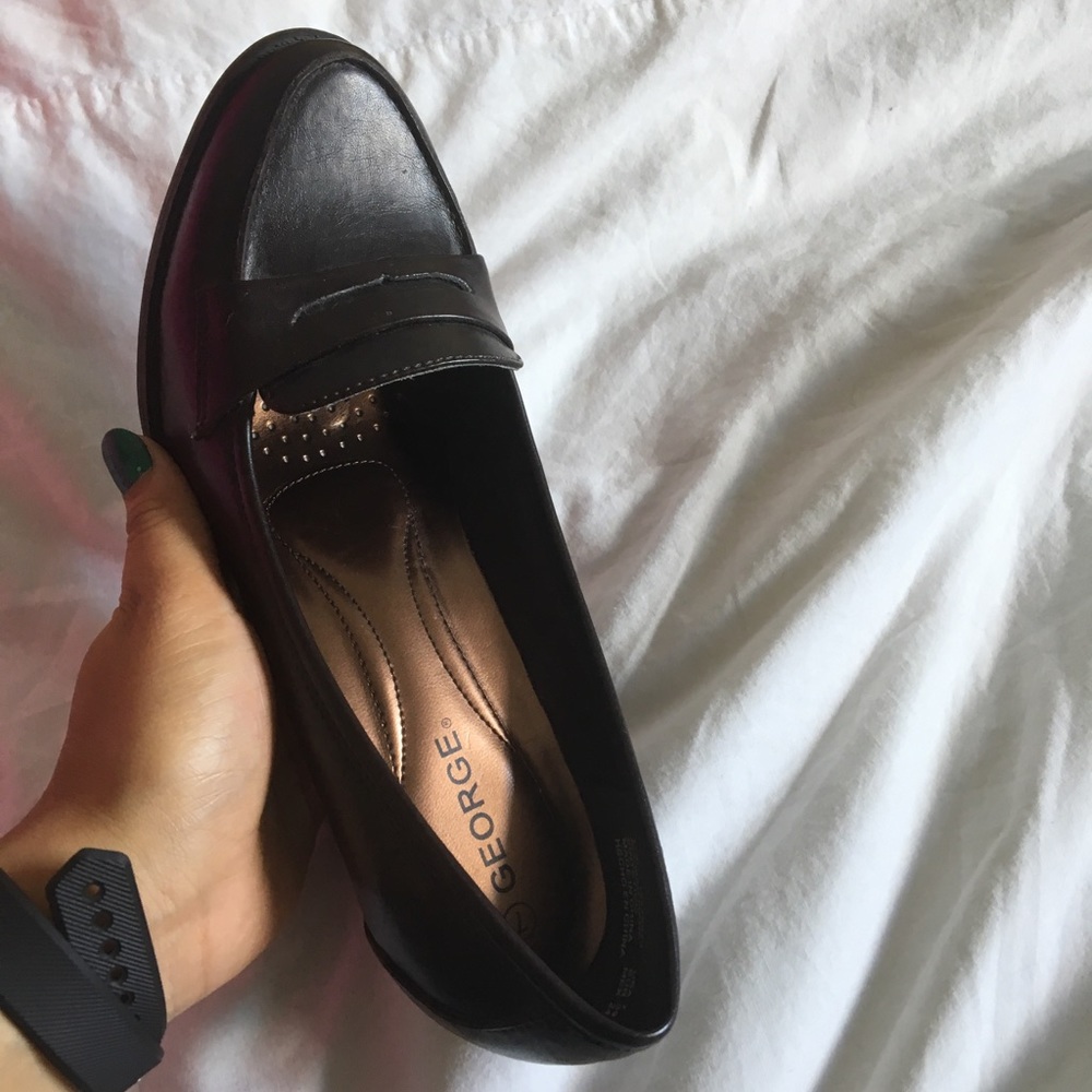 George vegan leather loafer heels