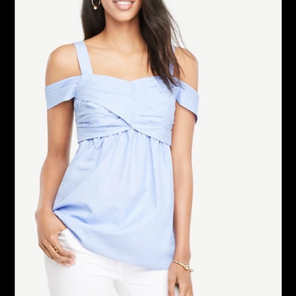 NWOT Ann Taylor cold shoulder wrap top