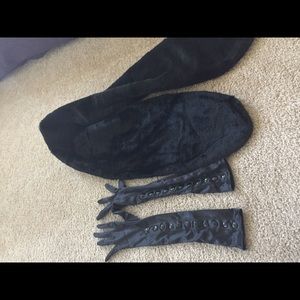 Gloves and Black Fur Stole