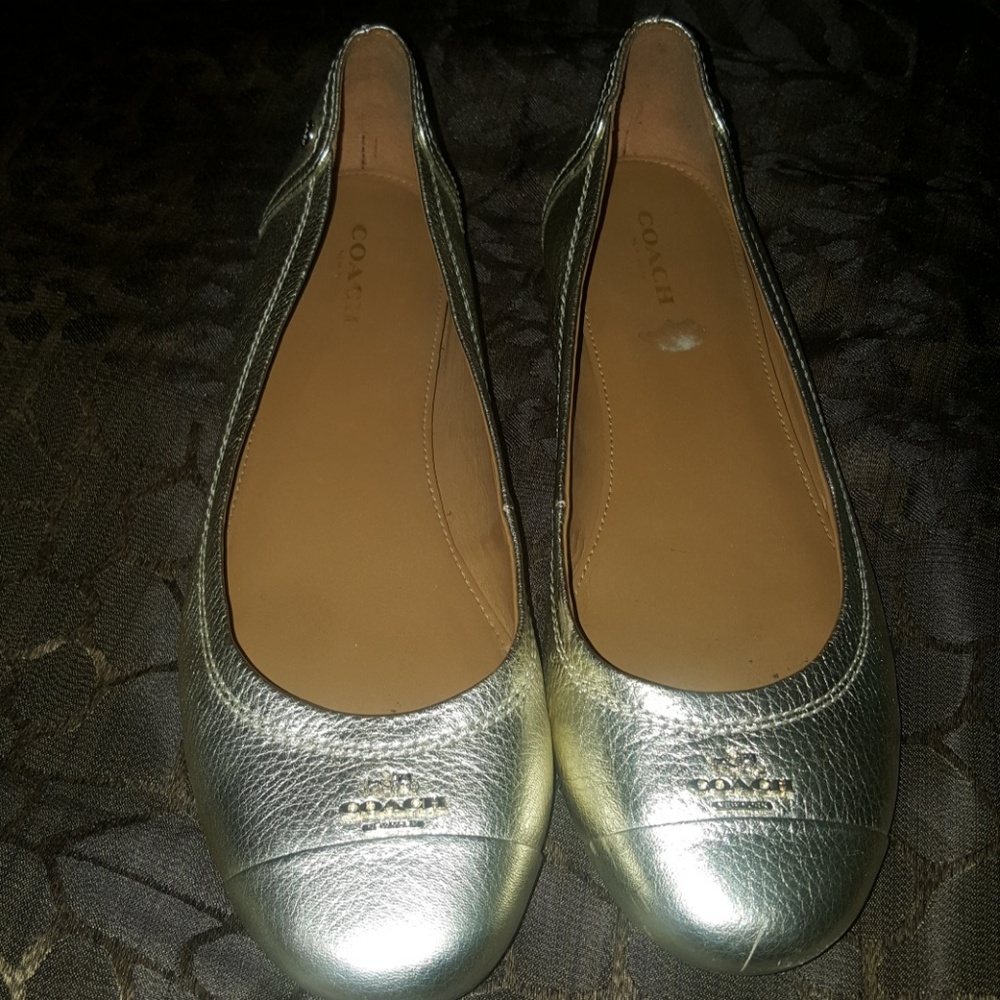 Coach gold flats