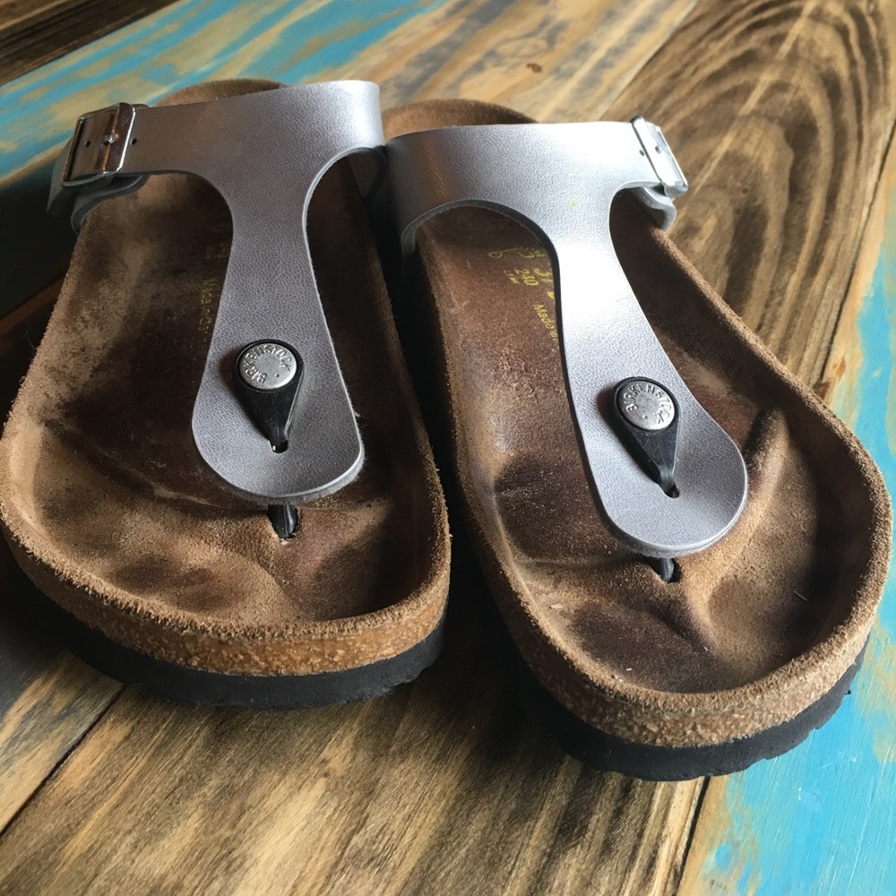 Birkenstock silver sandals size 37